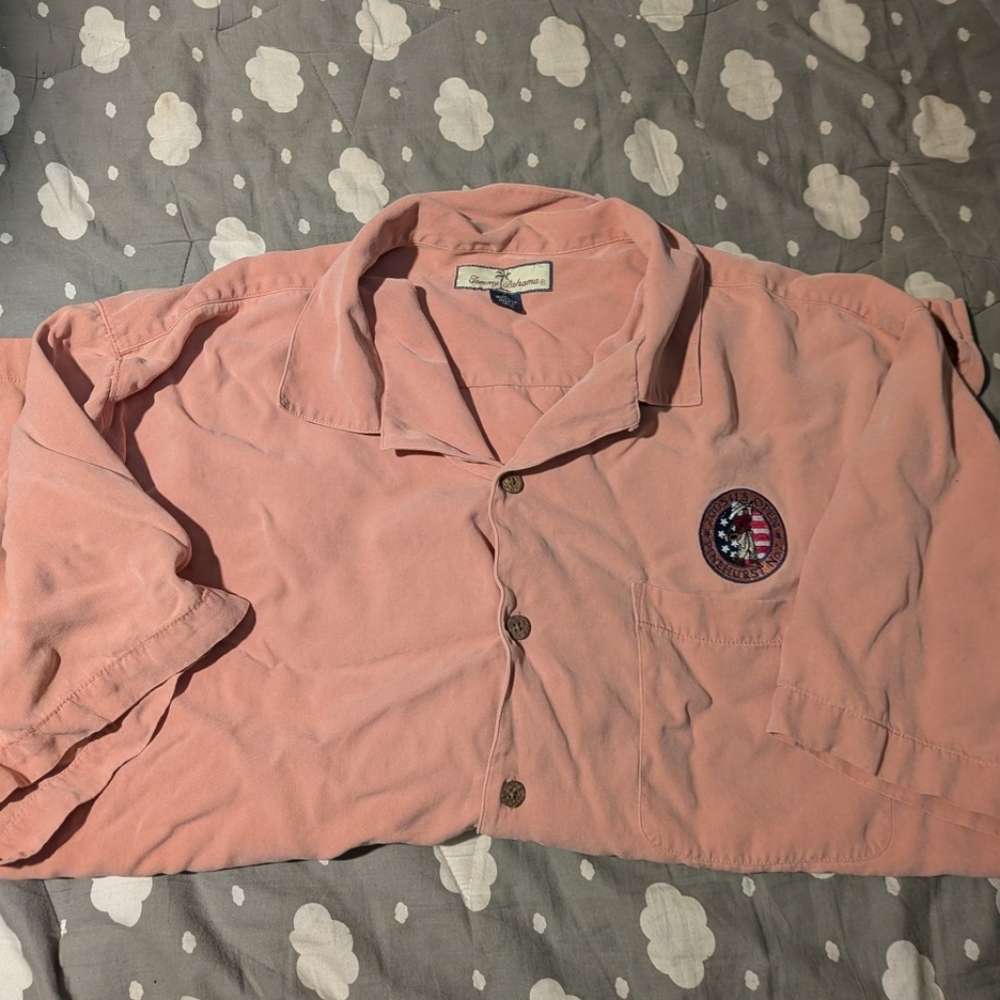 Tommy Bahama Peach Silk Shirt